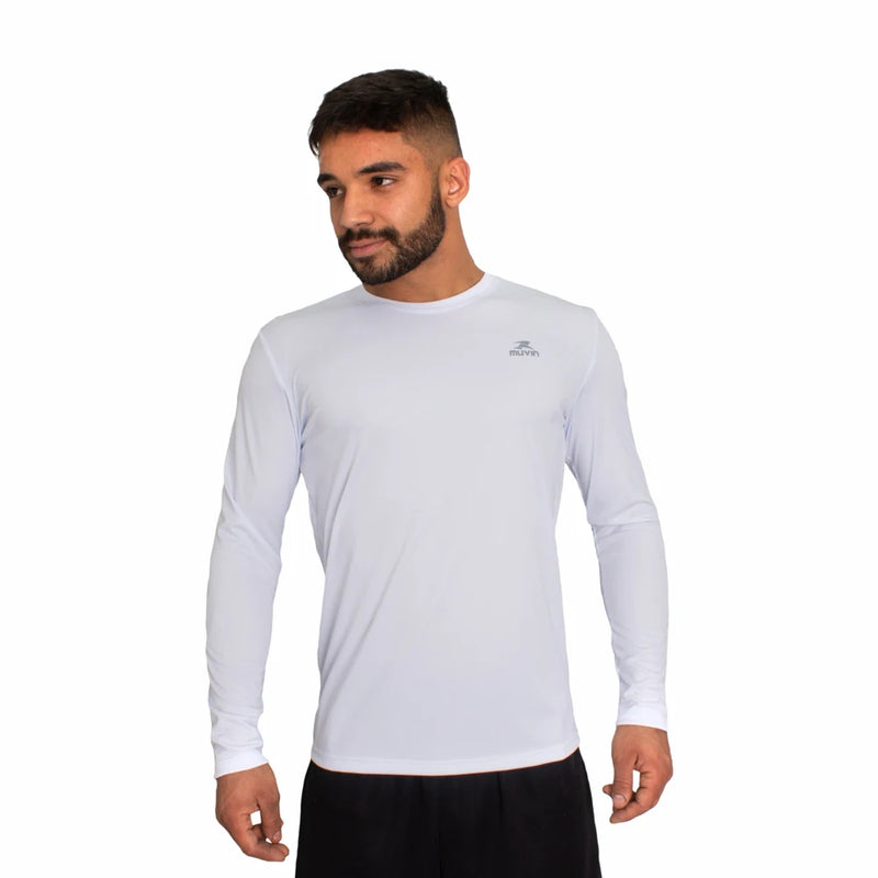 Camisa Básica Masculina -Proteção UV50-Manga Longa-Corrida, Caminhada e Academia