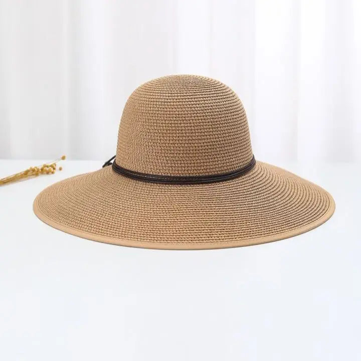 Estilo feminino casual praia moda guarda sol chapéu